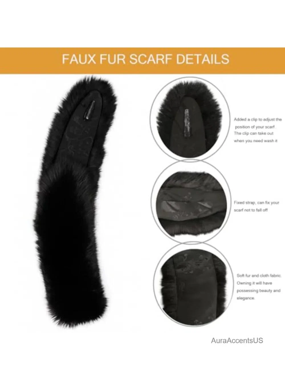 Faux Fur Collar Scarf Stole Winter Neck Warmer Fluffy Wrap Shawl